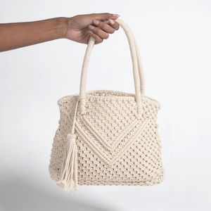 Hand knotted macrame handbag